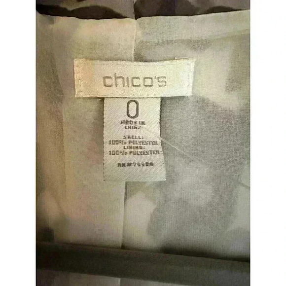 CHICO'S DRAPED JACKET Gray Leopard print Size 0 - Picture 3 of 5